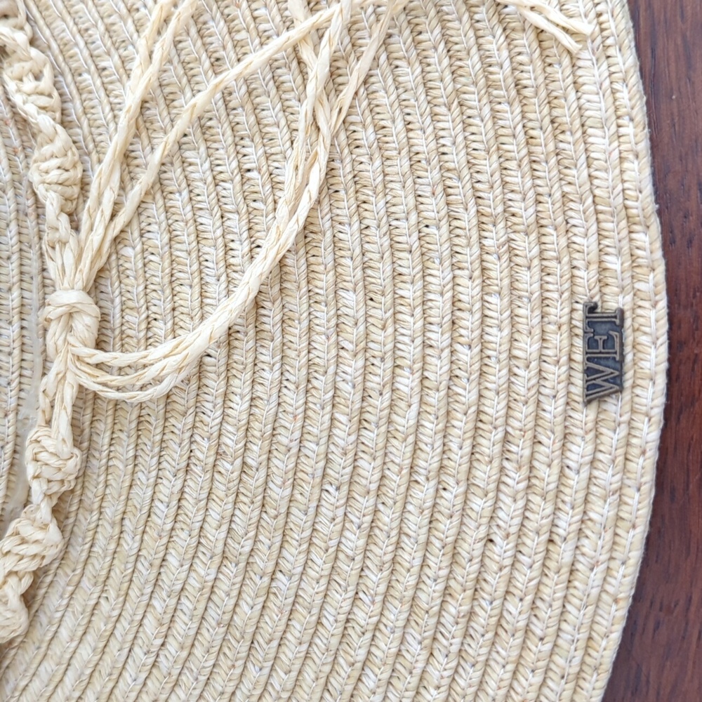 Solfish WET Beaded Floppy Woven Straw/Rattan Beach Hat One Size Fits Most - Picture 8 of 8